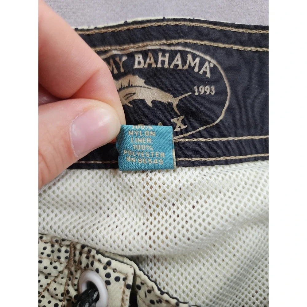 Tommy Bahama Relax Swim Shorts Men's XL Cream Floral Brief Lined Drawstring